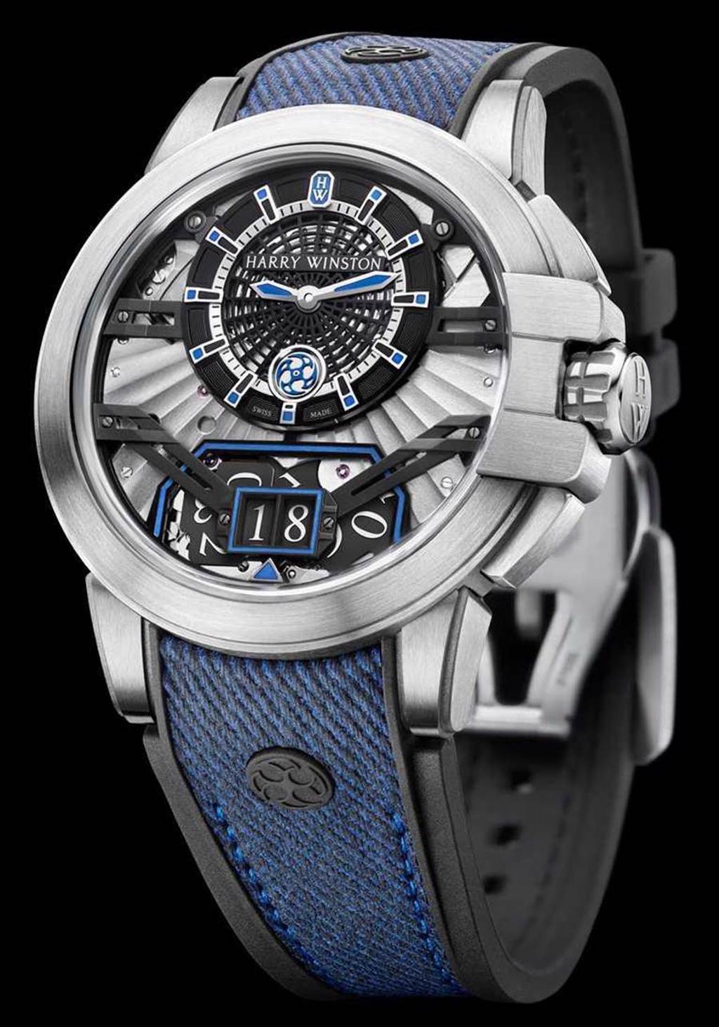 HARRY WINSTON「Project Z11自動腕錶」，Zalium鋯合金錶殼，32mm，35顆寶石╱740,000元。（圖╱HARRY WINSTON提供）