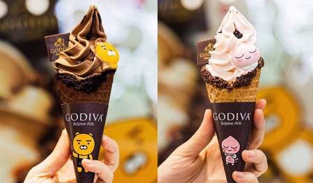 GODIVA聯名KAKAO FRIENDS 推出超可愛萊恩、桃子限定款霜淇淋