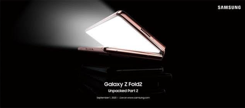 三星確認將在9月1日晚間10點舉辦「Galaxy Unpacked Part 2」全球發表會，完整揭曉Galaxy Z Fold2的特點。（三星提供／黃慧雯台北傳真）
