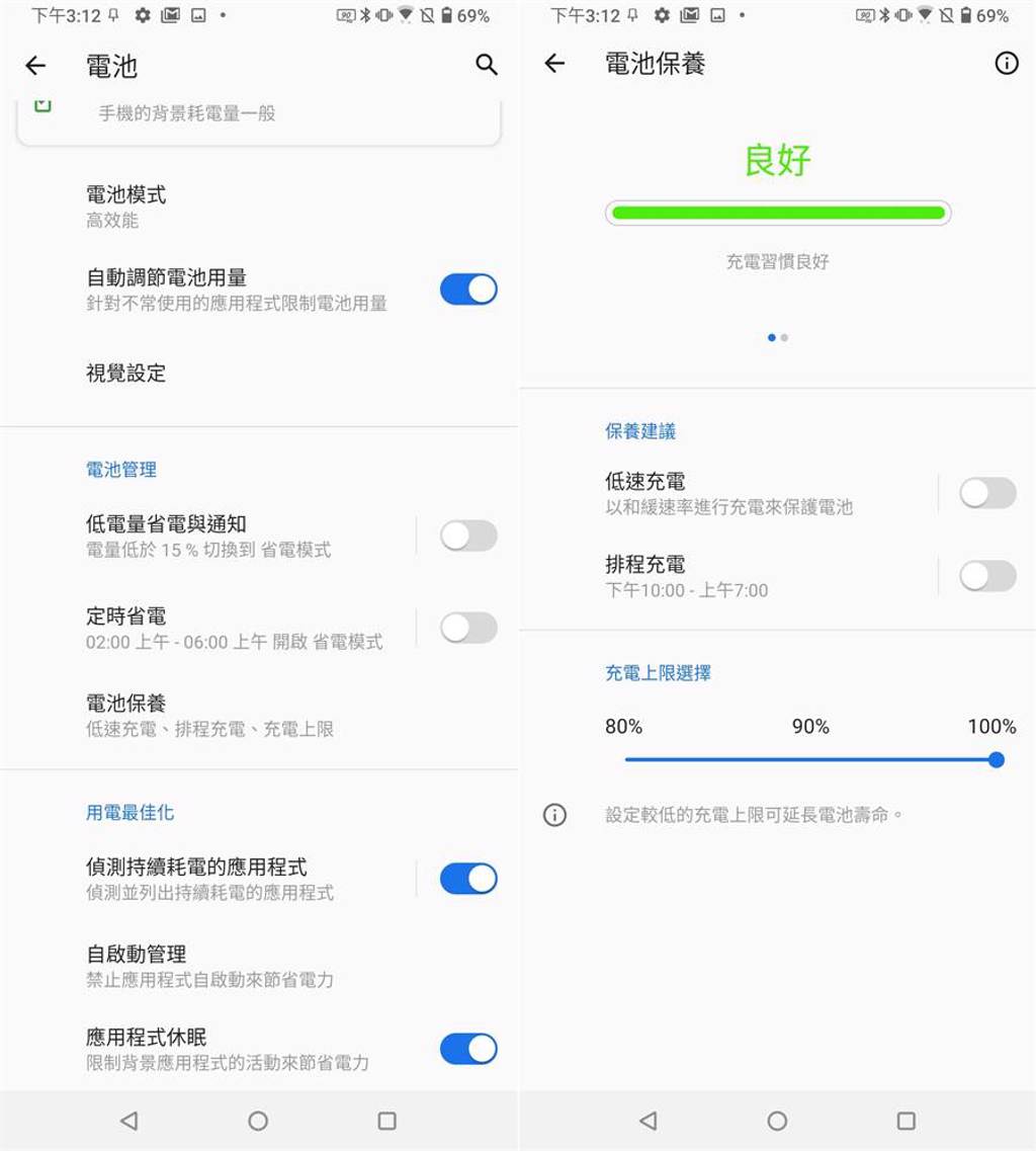 華碩ZenFone 7系列有獨家充電設定功能。(手機截圖)
