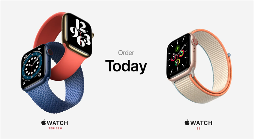 蘋果發表全新的Apple Watch Series 6以及Apple Watch SE。（摘自蘋果官網）
