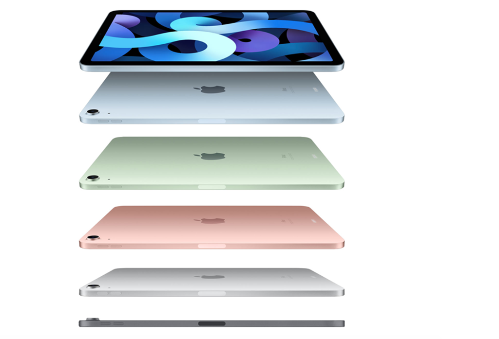 第4代iPad Air改採USB-C連接埠，共有五色。（摘自蘋果官網）
