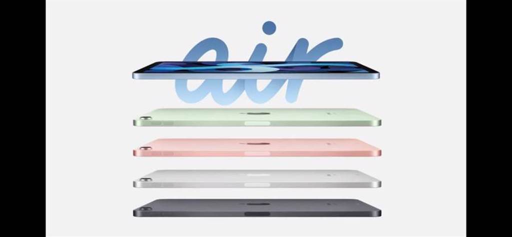 全新iPad Air登場搭載新一代Touch ID，A14仿生晶片正式面世。（翻攝直播畫面）