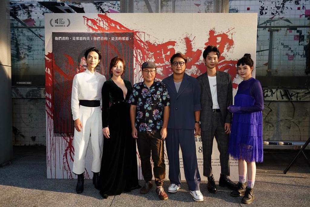 黃河（左起）、劉品言、導演陳永錤、東明相、林志謙、王真琳出席首映會。（好威映象提供）
