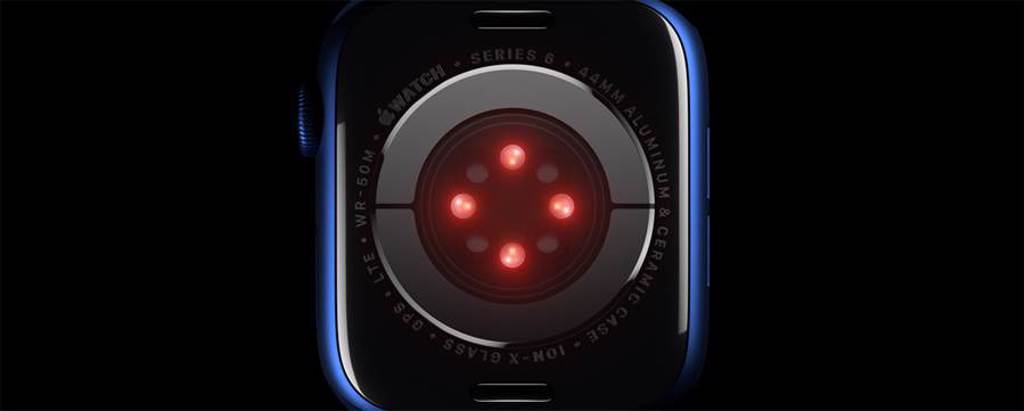 蘋果 Apple Watch Series 6 新增血氧濃度偵測功能，是新功能中最大亮點之一。(蘋果提供／黃慧雯台北傳真)
