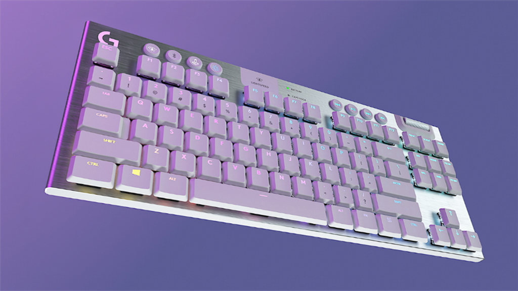 G913 TKL 以玩色系列打造絕美銀白色版本。(羅技提供/黃慧雯台北傳真)