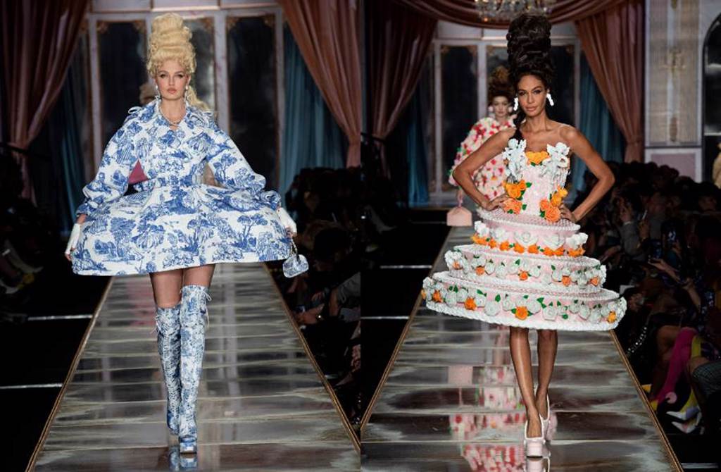 從瑪麗·安東尼(Marie Antoinette)的鍍金奢侈品到東京的繽紛糖果色調，Jeremy Scott 的 MOSCHINO 2020 秋冬女裝系列是關於華麗幻想、視覺感十足的趣味和理所當然的戲謔。（圖／品牌提供）