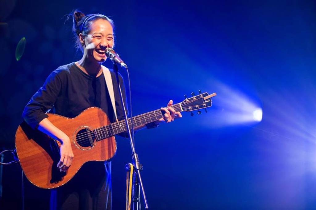 米莎今出席在臺北大稻埕戲苑9樓劇場舉辦的「2020客家秋日音樂會－收秋」。（客家文化基金會提供）