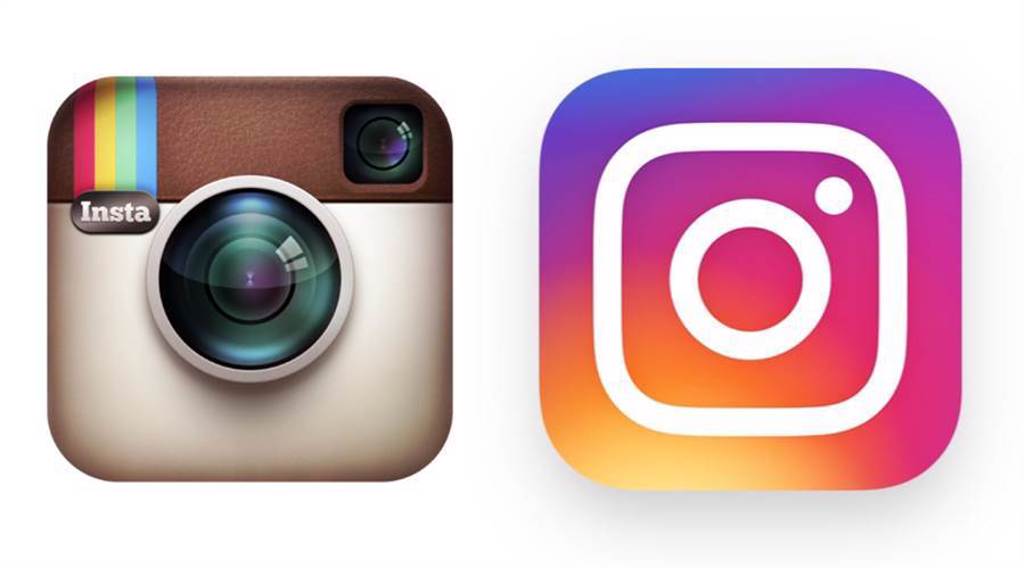 2016年Instagram棄用了原先左方的復古經典icon，改用右方的扁平化設計，引發了軒然大波。(翻攝TechInsider)

