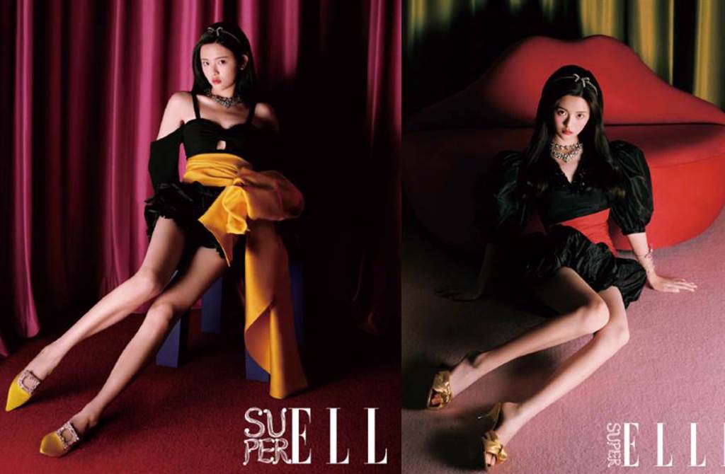 22歲大陸女星楊超越打入時尚圈，近日釋出寫真展現清純性感好身材。（圖／摘自微博@Super ELLE）