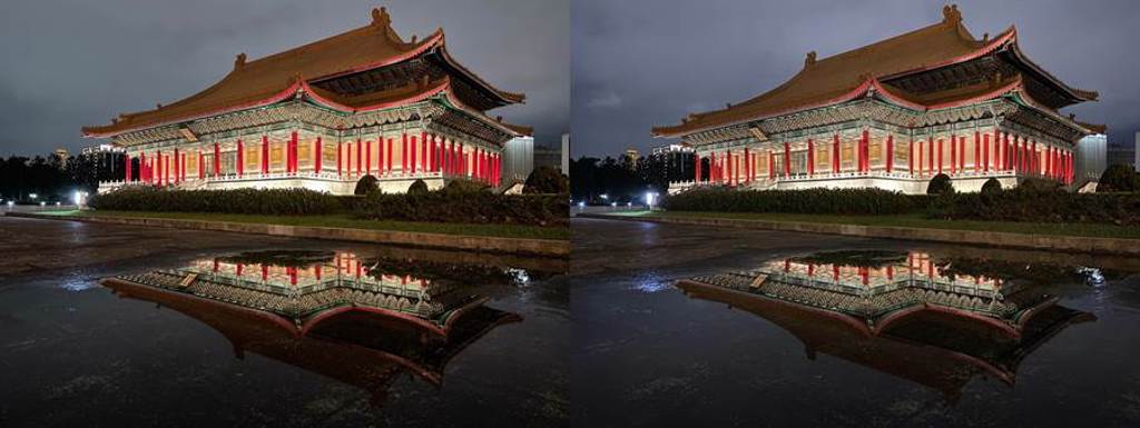 iPhone 12(左）與iPhone 11拍主鏡頭夜景模式比較（3）。（Anfernee Shih提供／黃慧雯台北傳真）