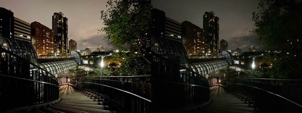 低光源下，iPhone 12(左）以及iPhone 11夜景模式比較（1）。（Anfernee Shih提供／黃慧雯台北傳真）