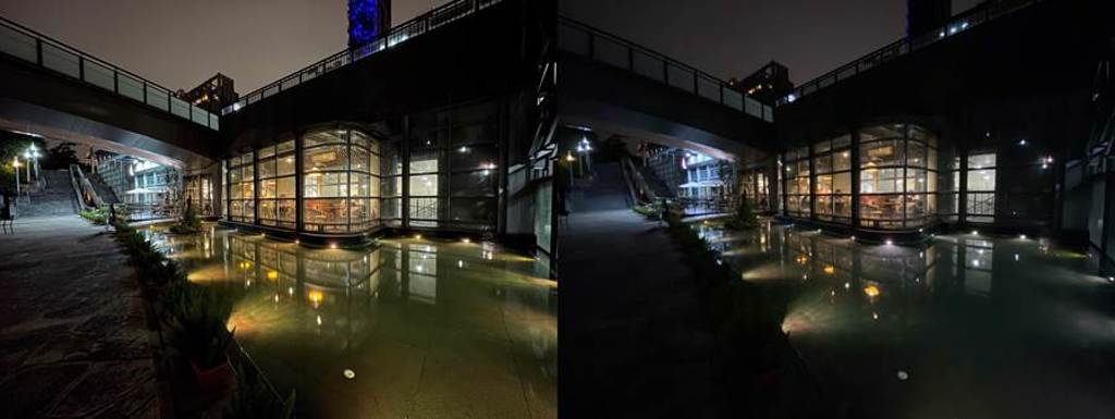 低光源下，iPhone 12(左）以及iPhone 11夜景模式比較（2）。（Anfernee Shih提供／黃慧雯台北傳真）