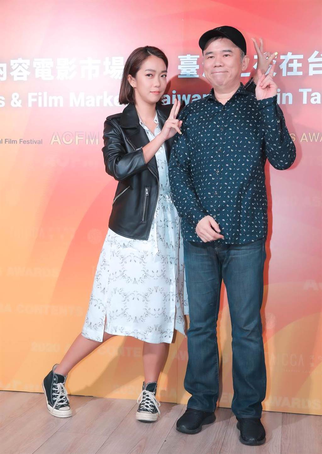 大霈（左）和導演陳玉勳的《消失的情人節》將在釜山影展戶外放映。（羅永銘攝）