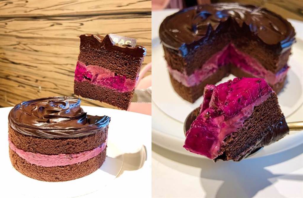 秋季限定的「野莓維納斯」莓果巧克力蛋糕。（圖／楊婕安攝）