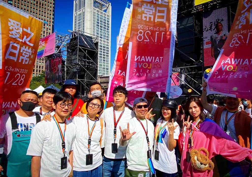 郭蘅祈邀集黃韻玲、陳建騏及光良、戴愛玲走上街頭力挺台灣同志遊行。（愛之日常音樂節提供
