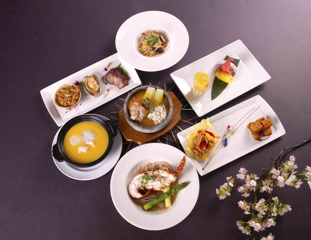 即日起至11月30日桃花林中華料理推出午間限定「龍鮑宴」。（大倉久和大飯店提供）