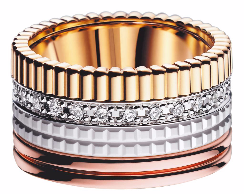 Boucheron的Quatre系列寬版戒指，27萬4000元。（Boucheron提供）