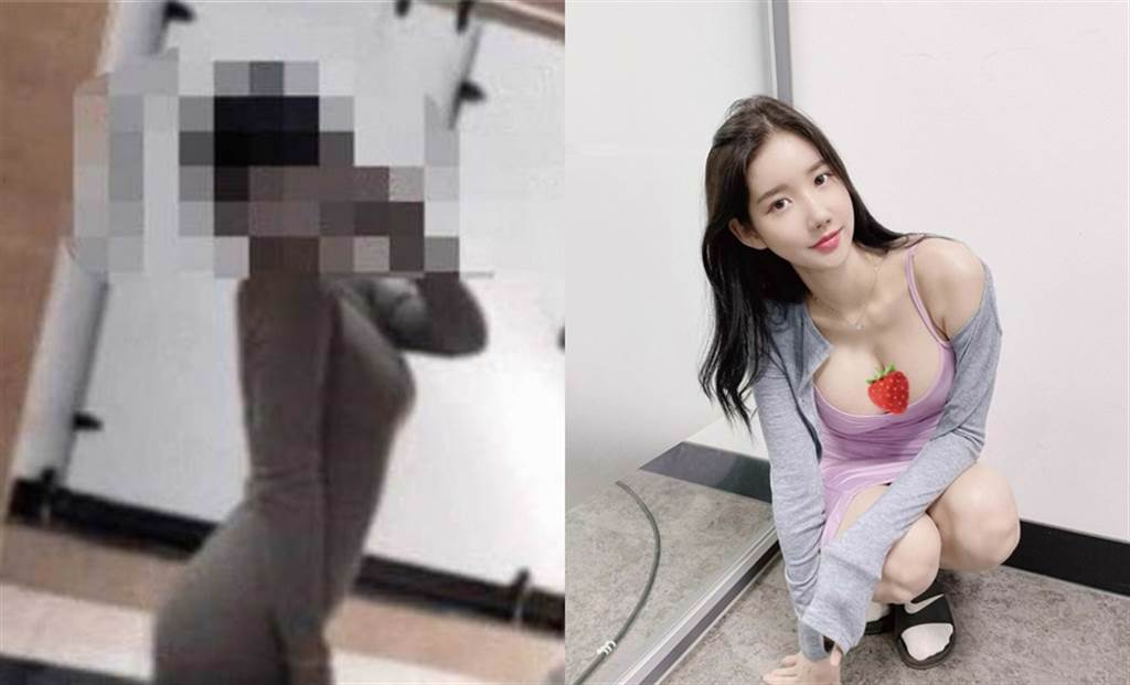 大陸11月中瘋傳女大生賣淫，並在微博寫下「姆苟日記」，流傳的女大生照（左）被網友神出本尊竟是南韓的豪乳DJ MIU（右）。（合成照／左為微博翻攝照，右翻攝自Instagram@2km2km）