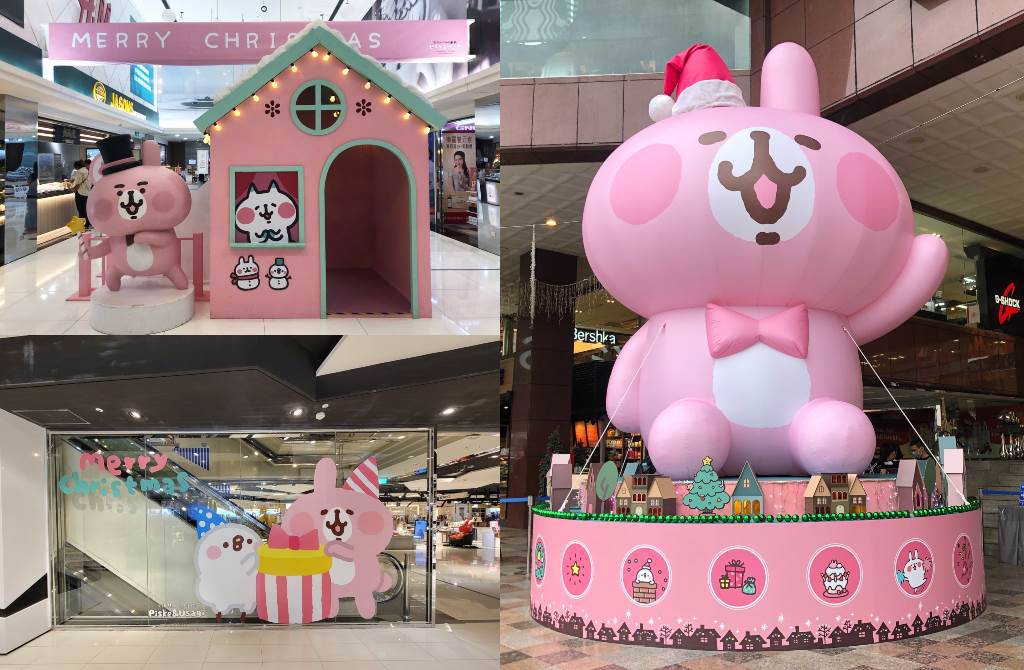 期間限定店於百貨1F打造6.2米高超大型粉紅兔兔氣球，在門口就能先和粉紅兔兔裝萌拍照（圖／品牌提供）