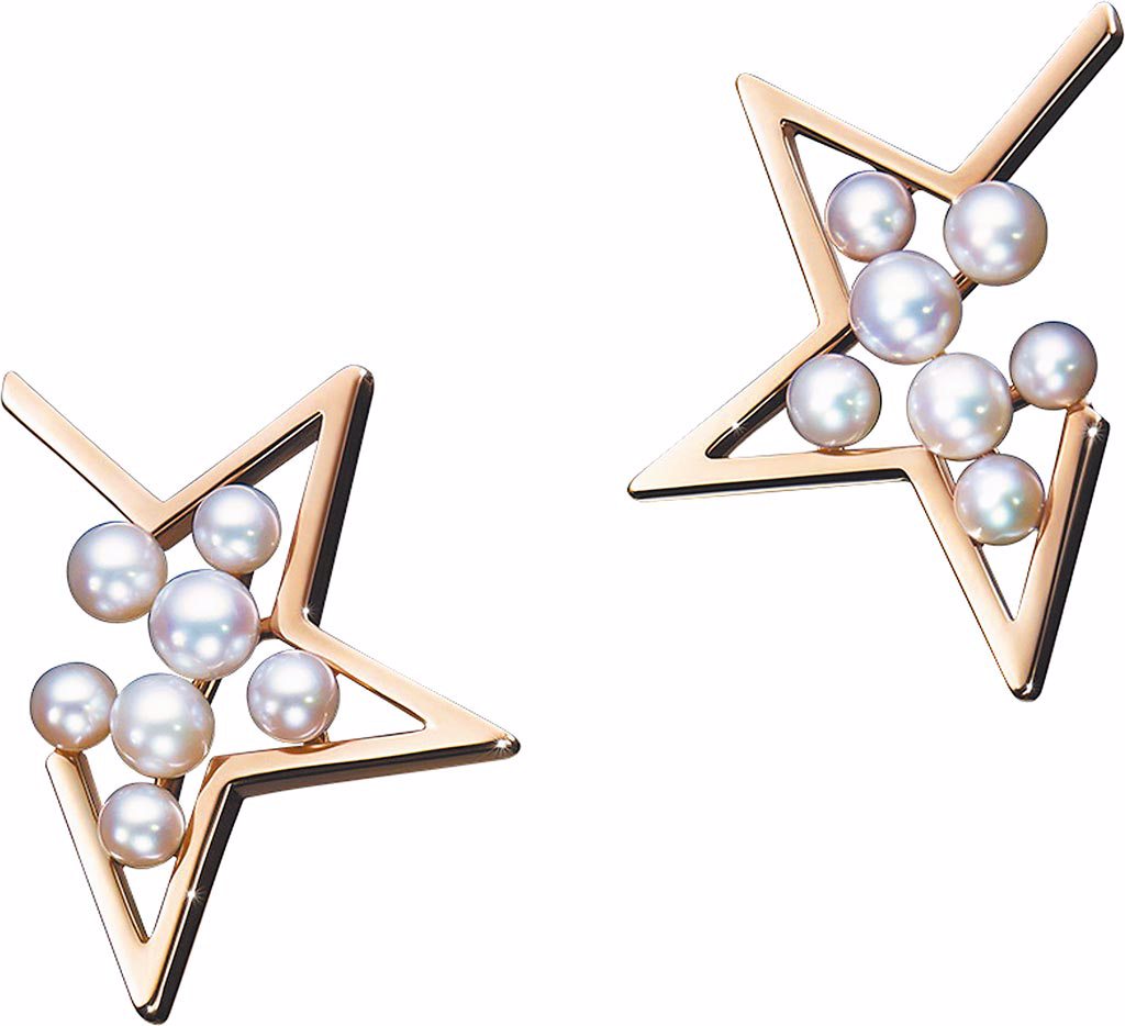TASAKI abstract star珍珠櫻花金耳環，6萬5500元。（TASAKI提供）