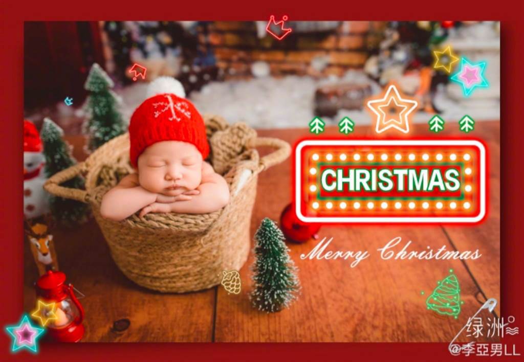 李亞男分享剛出生的小女兒Hayley正面照當聖誕賀卡，大票網友一看鼻子完全神複製王祖藍，驚嘆「基因不騙人」。(圖/ 摘自李亞男微博)