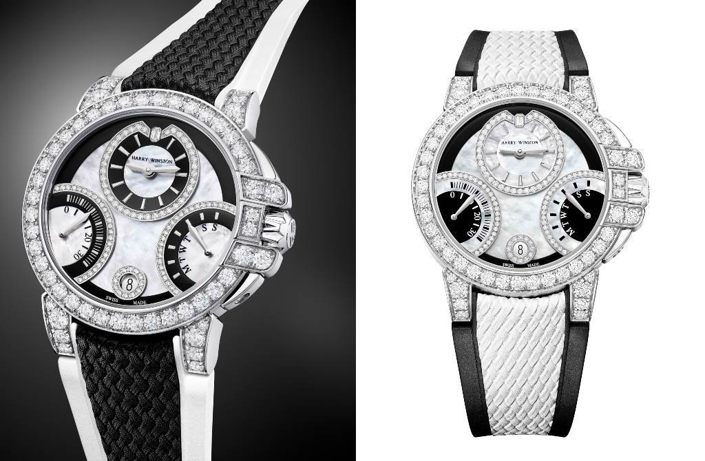 Ocean系列雙逆跳功能腕錶首次推出兩款全新白金錶款，配以大膽簡約的黑白色調。（圖／品牌提供）
