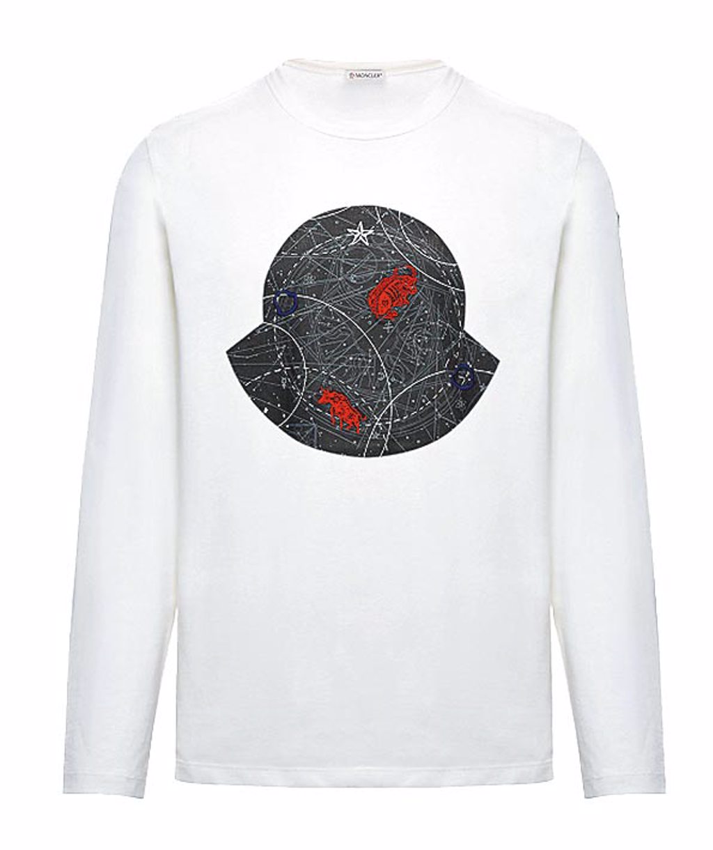 Moncler星座圖案LOGO長袖T恤，1萬2100元。（Moncler提供）