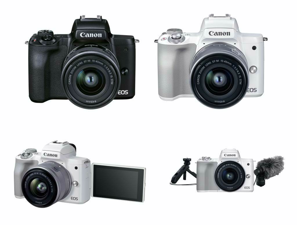 Canon EOS M50 Mark II共有兩色，可搭配多種配件，拍攝更高品質的影像。（Canon提供／黃慧雯台北傳真）
