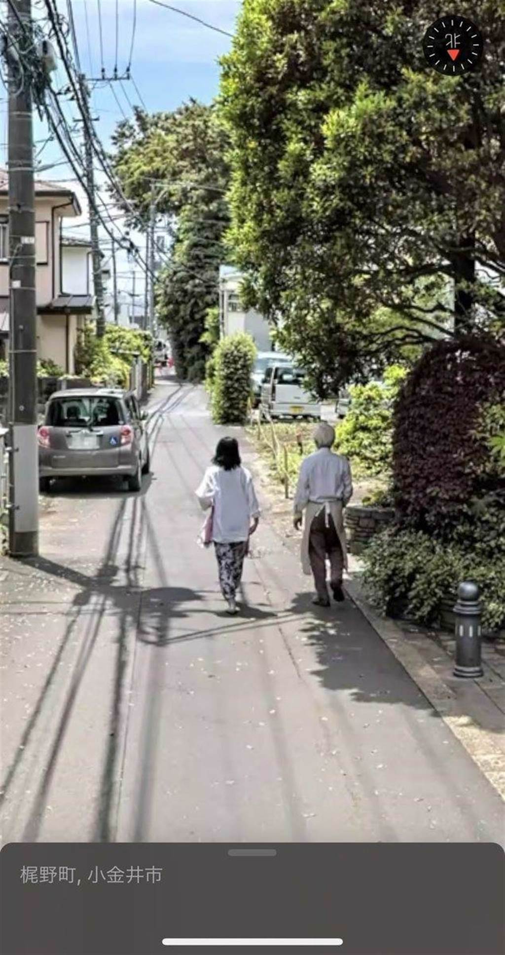 日電影研究家在Google Street畫面意外發現宮崎駿（右）身影。（取自推特（@diesuke_w））