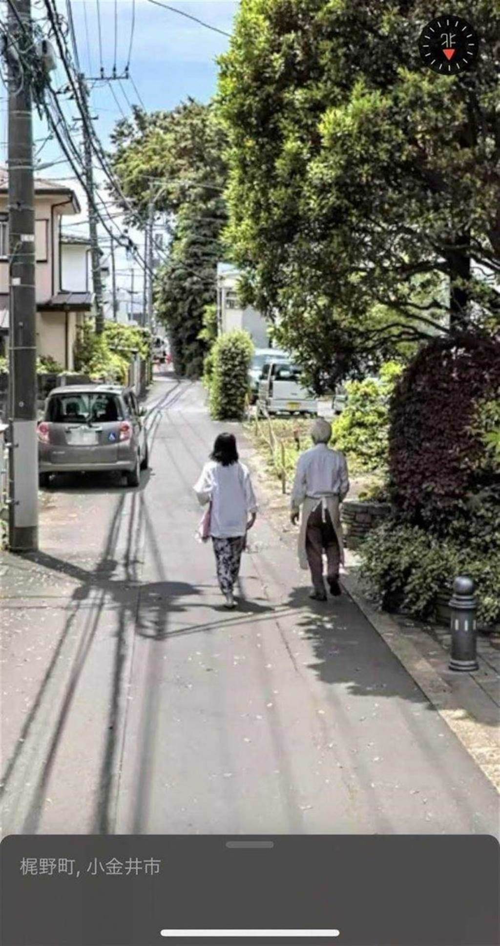 日電影研究家在Google Street畫面意外發現宮崎駿（左）身影。（取自推特（@diesuke_w））