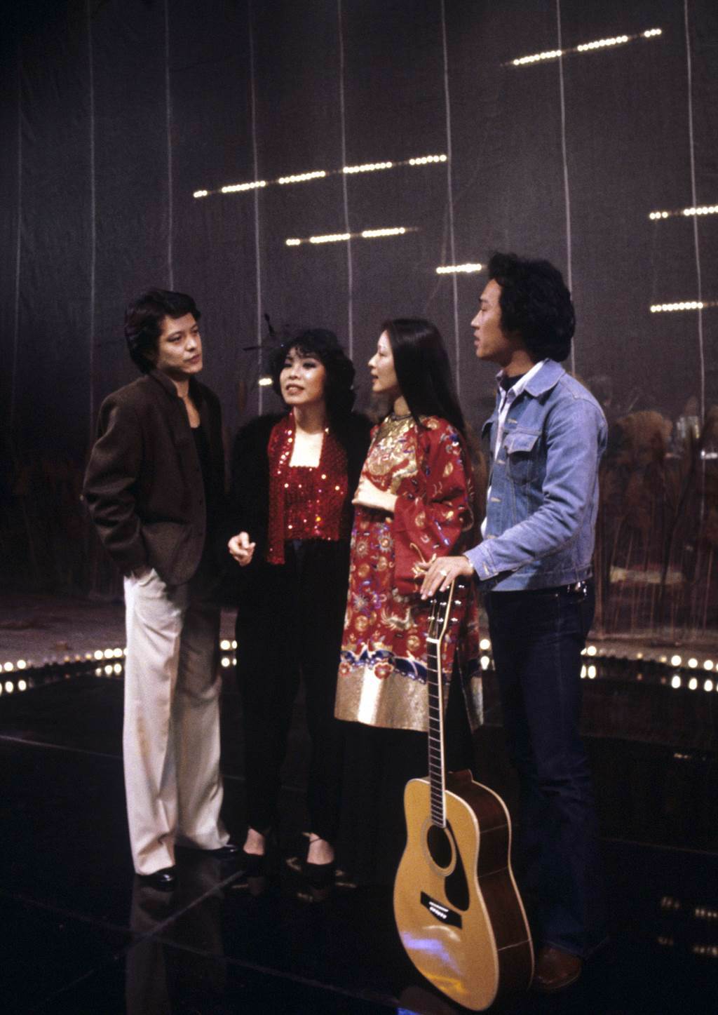 在國父紀念館演唱的劉文正（左起）、蘇麗文、胡茵夢、趙樹海。（圖／中時資料照）