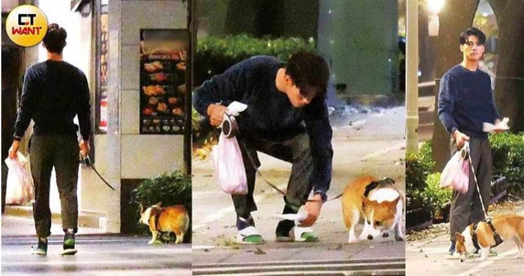 帶狗解放不忘清理排泄物的陳昊森，為環境清潔做了最佳示範。（圖／本刊攝影組）