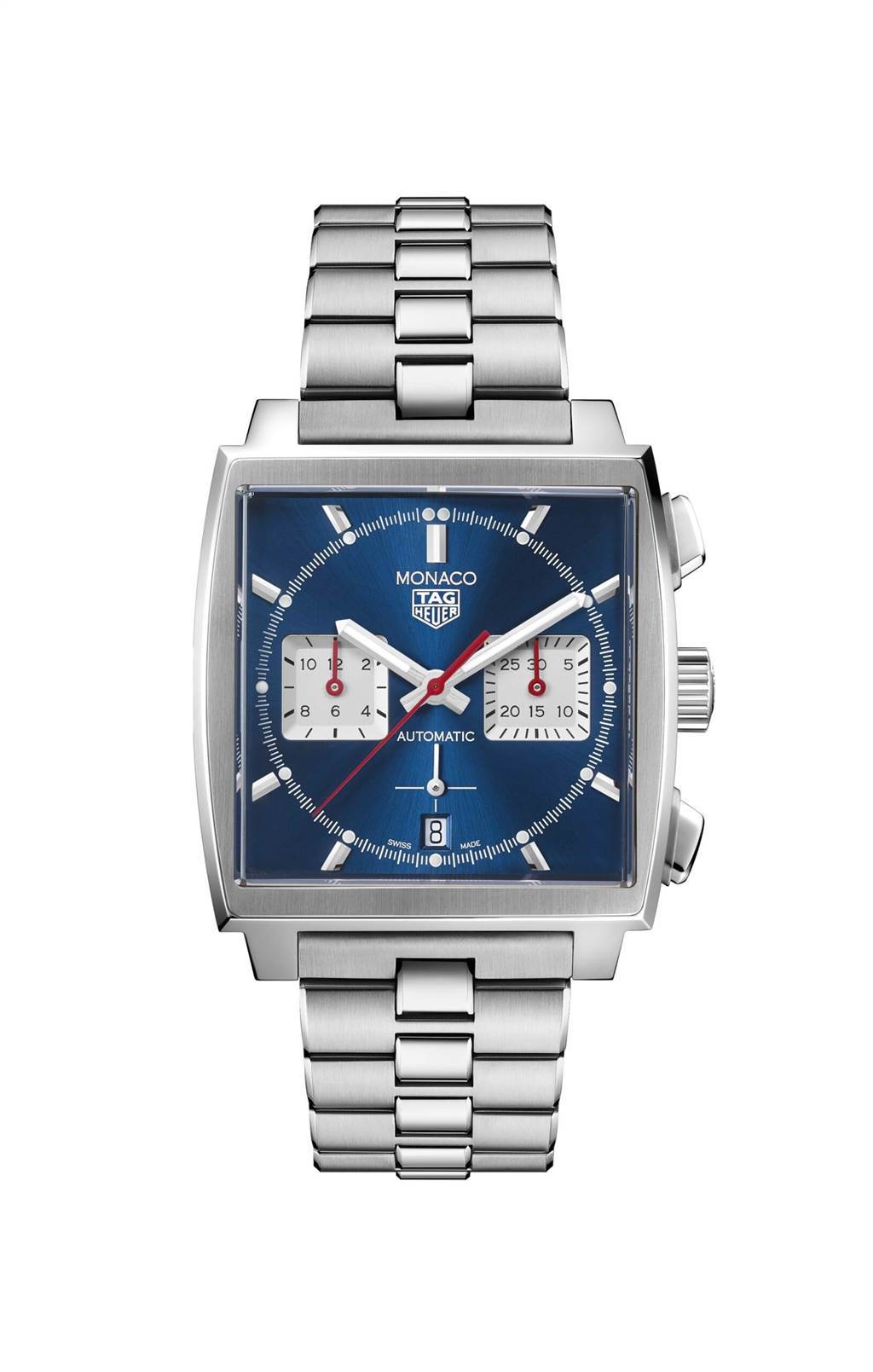 泰格豪雅Monaco H02 自動計時腕表，22萬2100元。（TAG Heuer提供）
