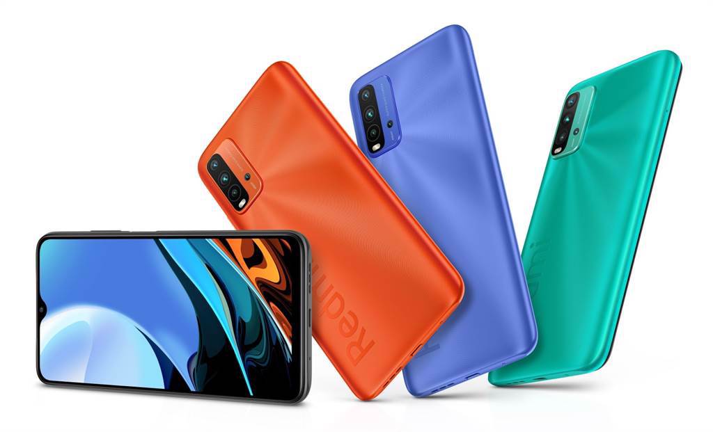 Redmi 9T（4GB+64GB）提供碳纖灰、暮光藍、日出橙和海洋綠四種顏色，售價為新台幣$4,699元。（小米提供／黃慧雯台北傳真）