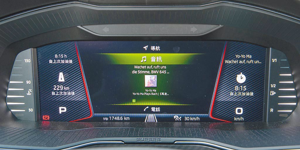 試駕車選配數位儀表，可變換多種版型。（陳大任攝）