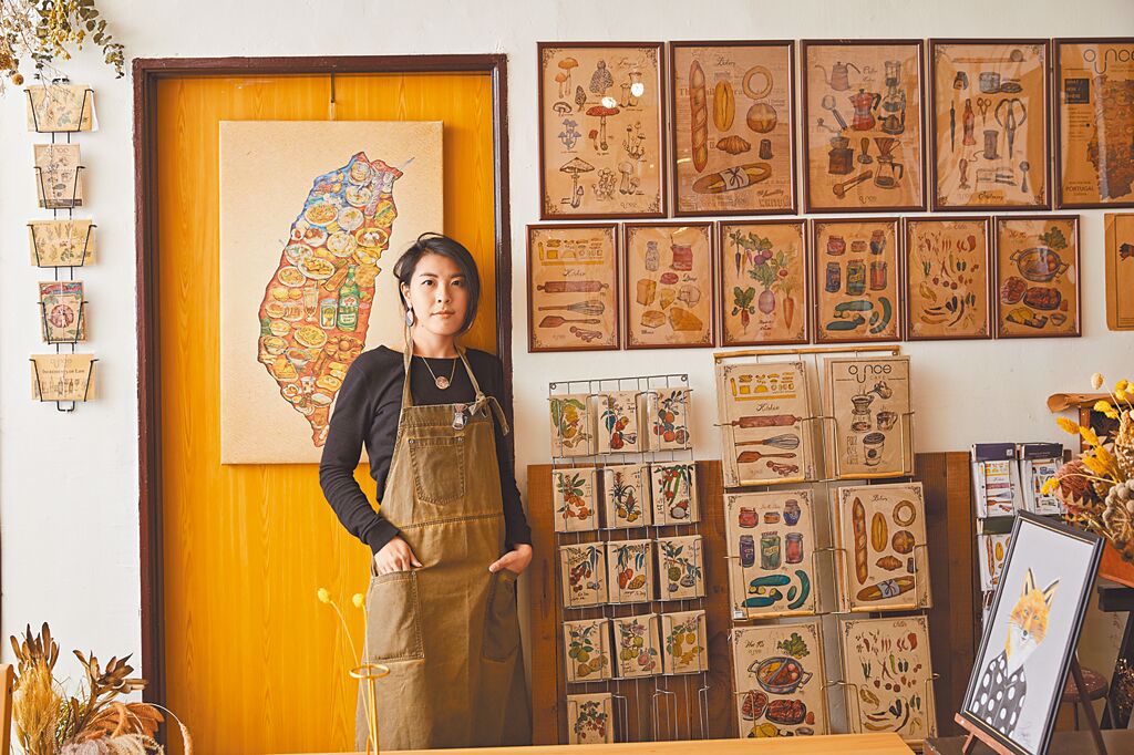 插畫家王意馨從小就讀美術班，喜愛以畫筆記錄生活。她描繪食物的起點，也是因想記錄自己的三餐開始。（王意馨提供）