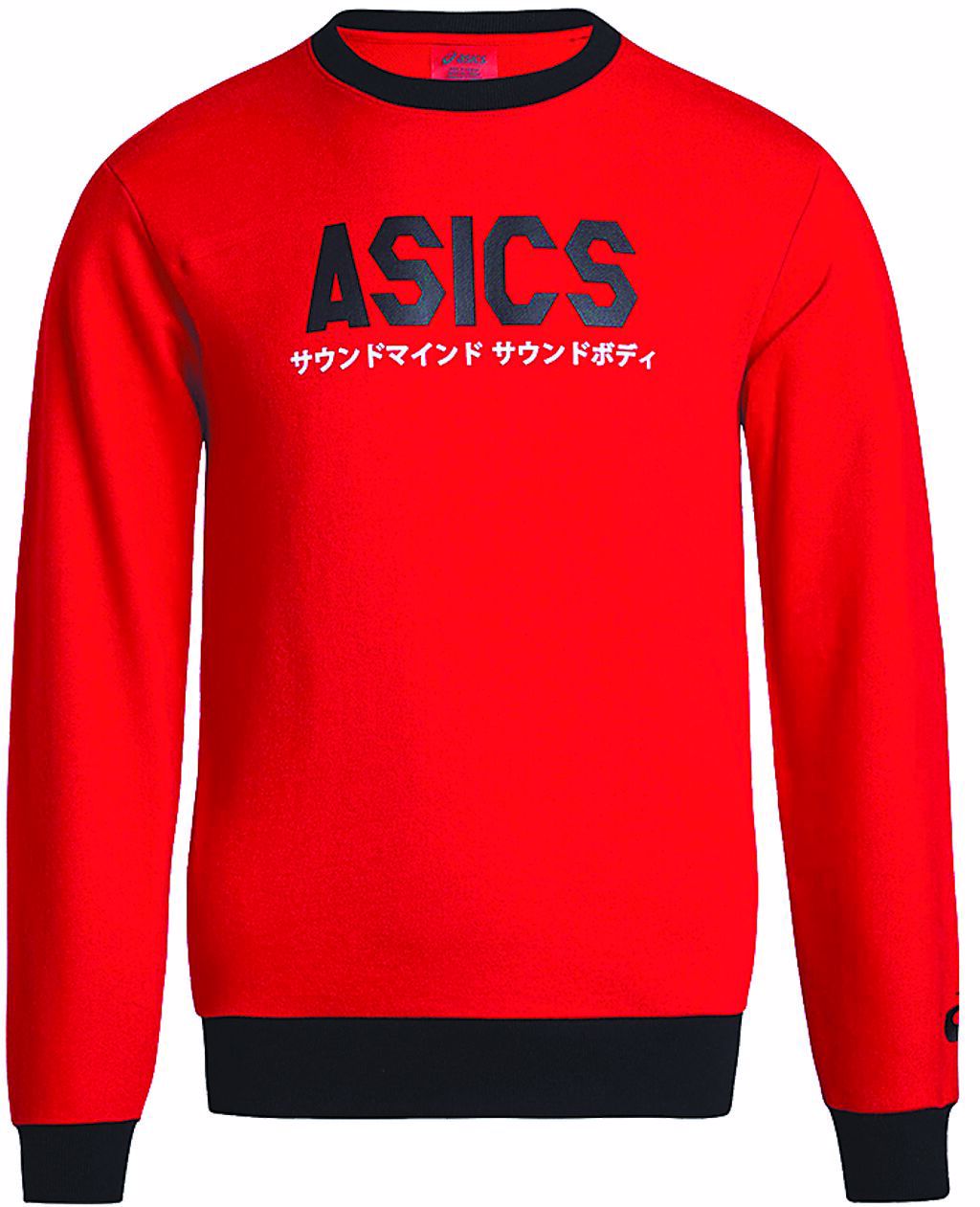 ASICS大紅長袖T-Shirt，1490元。（ASICS提供）