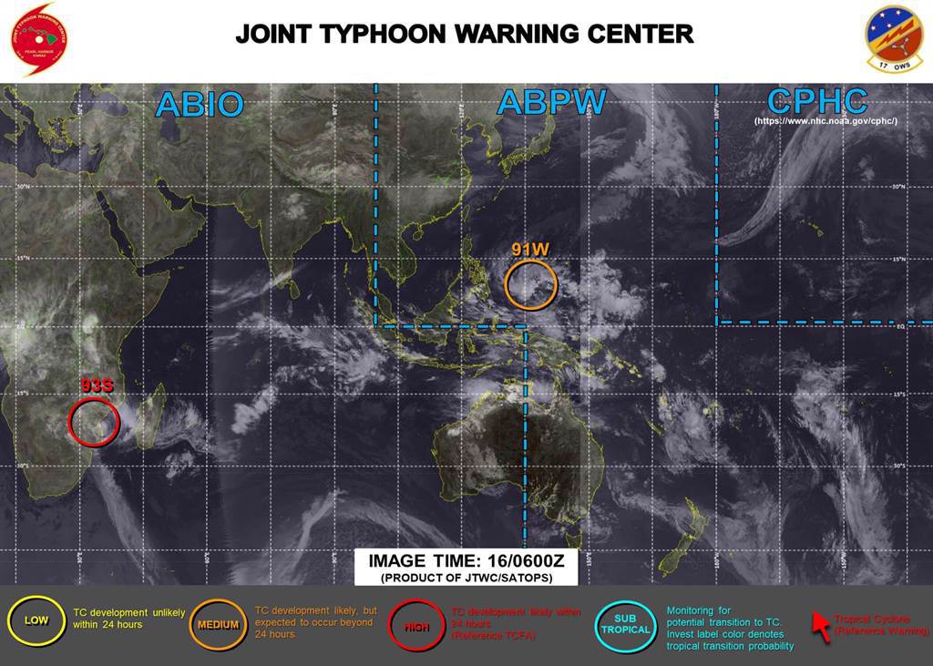 目前位於菲律賓東方編號91W的熱帶性擾動，預估30-42小時內有機會發展為今年第一號颱風杜鵑。（圖擷自賈新興臉書）