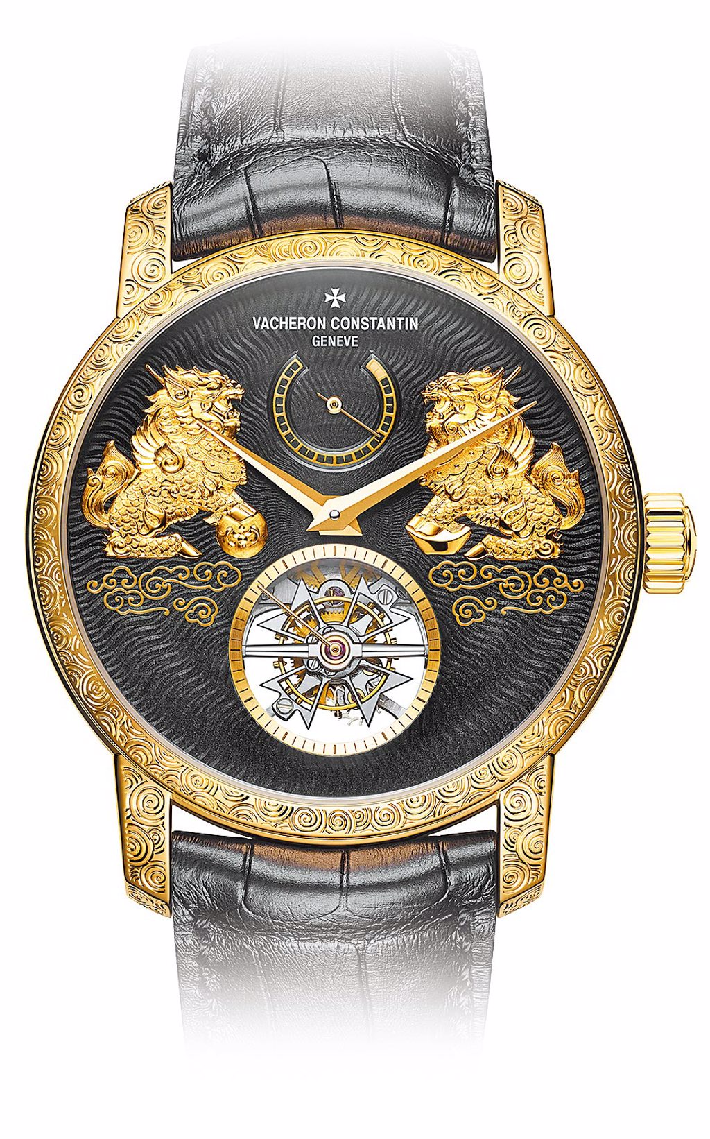 江詩丹頓Traditionnelle祥瑞麒麟陀飛輪腕表，905萬元，全球限量18只，台灣已售出1只。（江詩丹頓提供）