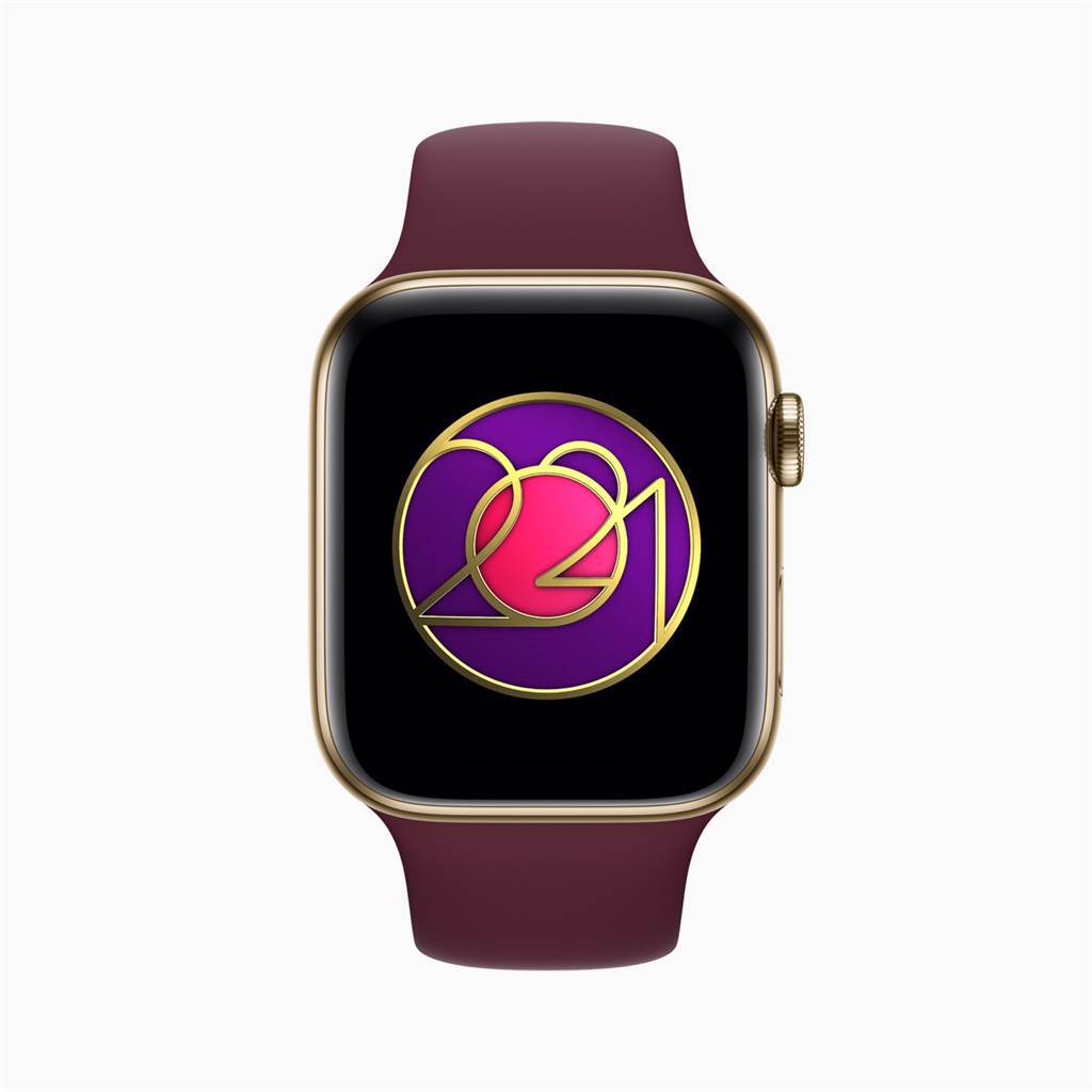 Apple Watch針對國際婦女節推出專屬健身獎章。（摘自蘋果官網）