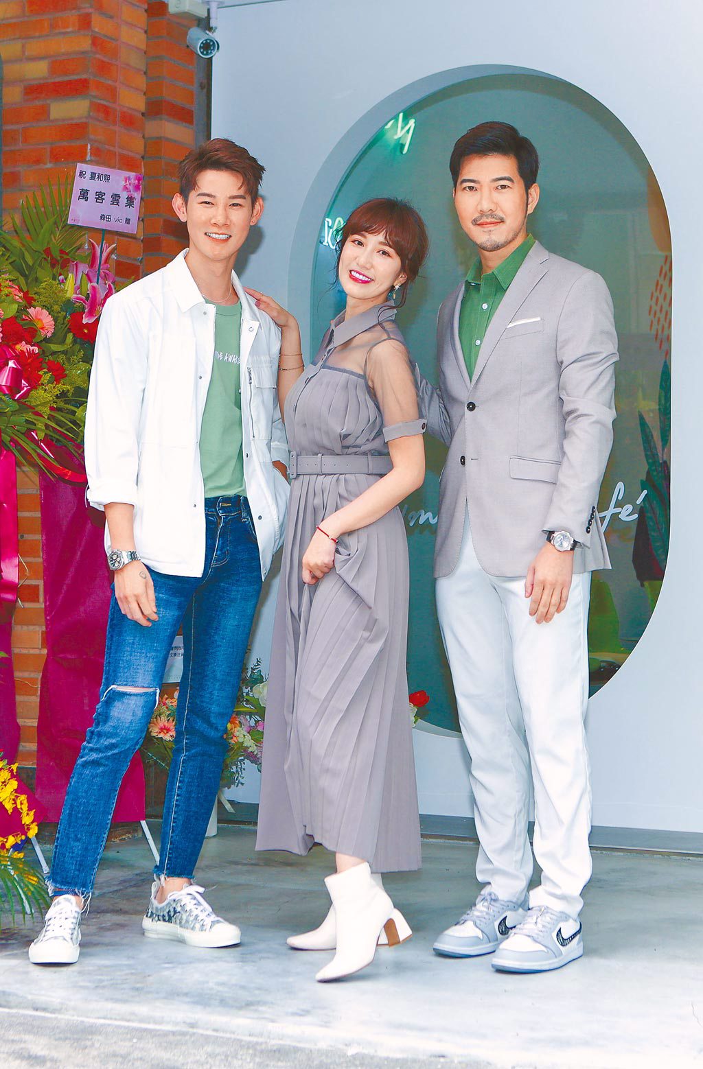 夏和熙（左起）、Apple與趙國翔昨出席開幕活動。（吳松翰攝）