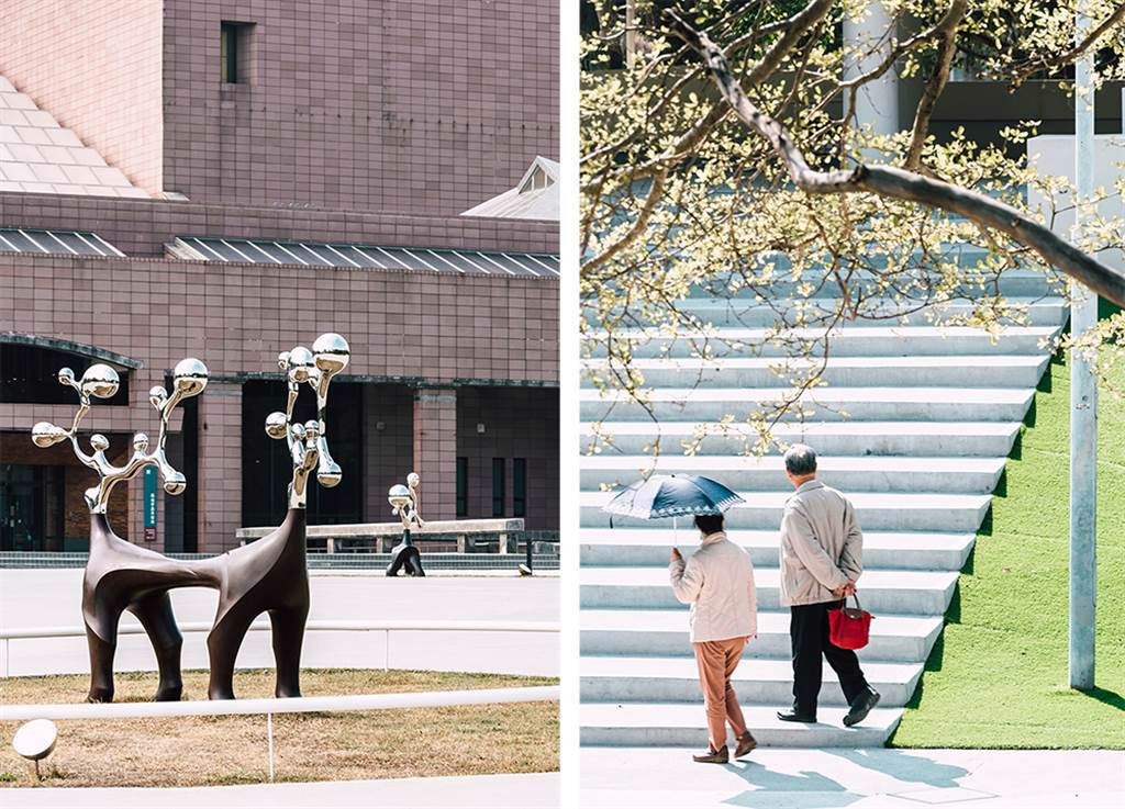 漫步館前廣場、戶外園區，會發現40多件雕塑、公共藝術作品。（攝影/陳建豪）