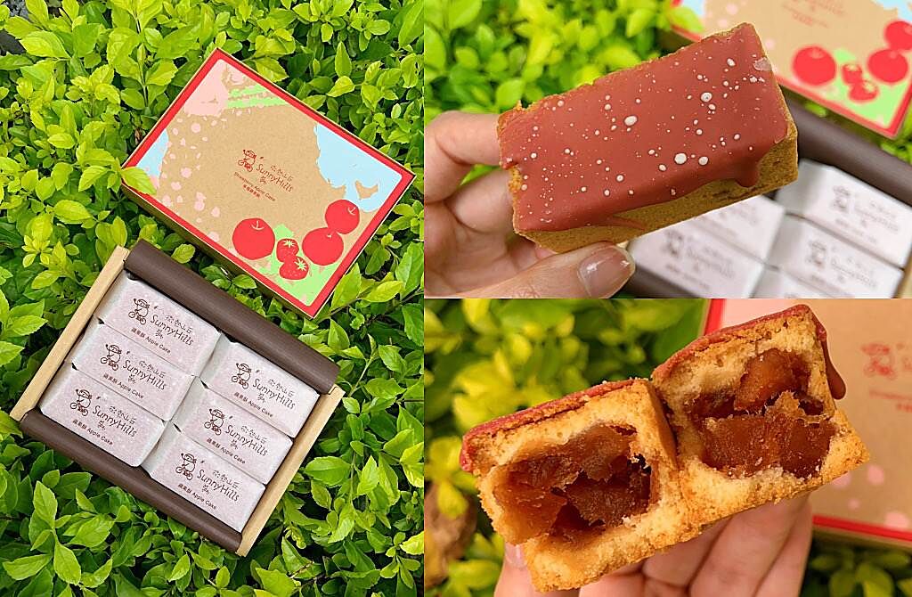 草莓蘋果酥內餡以日本青森縣紅玉蘋果糖漬慢煮製成，外層更有甜美滑順的可可，口感一拍即合十分清爽。（圖／楊婕安攝）