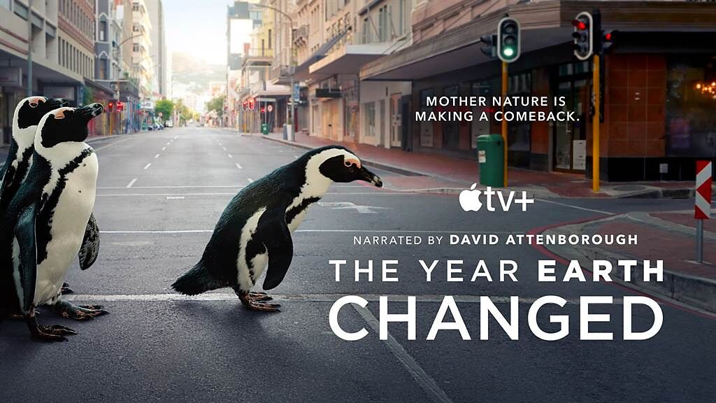 為慶祝世界地球日，Apple TV+ 將首播由 David Attenborough 擔任旁白的紀錄片《這一年，地球變得不一樣》（The Year Earth Changed），在全球備受疫情挑戰期間，為地球送上一封暖心情書。（蘋果提供／黃慧雯台北傳真）