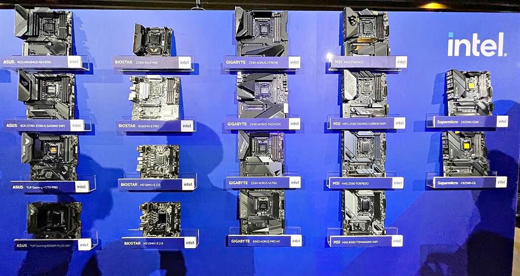 第11代Intel Core S系列桌上型電腦處理器發表，共有11家廠商聯手推出超過200款主機板供電腦玩家選擇。（黃慧雯提供／黃慧雯台北傳真）