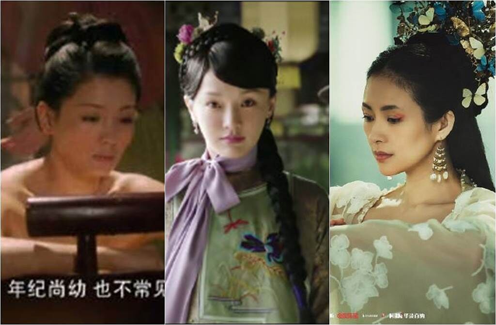 周迅、章子怡、劉濤都曾為戲扮少女，而引發網熱議。（圖／取材自微博）