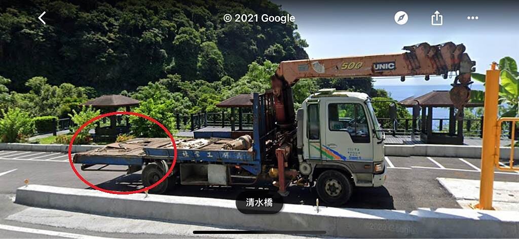 Google曾拍到此輛工程車(圖/取自Google街景)