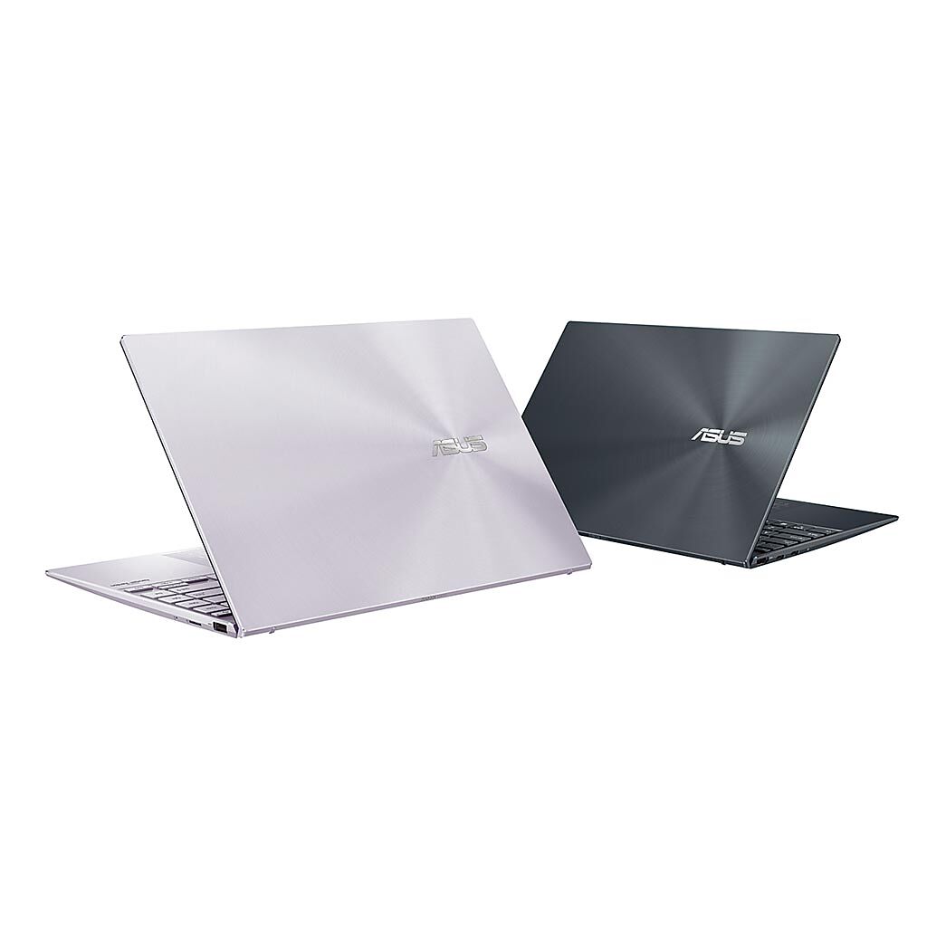 華碩的ASUS ZenBook 14（UX425EA），共綠松灰與星河紫 2色，定價3萬7900元起。（華碩提供）