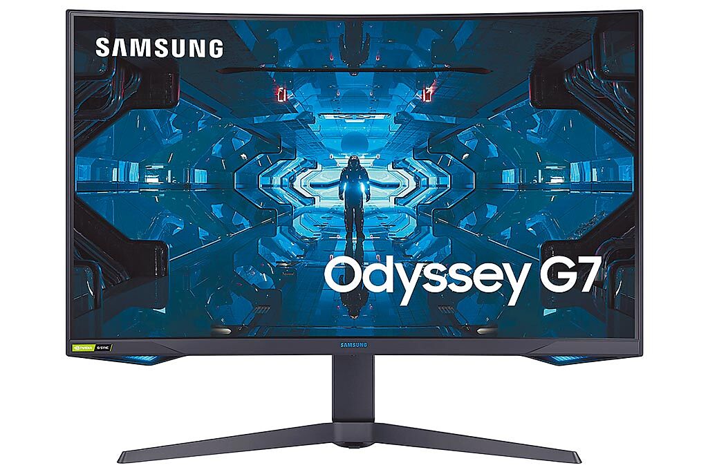三星的Odyssey G7，共推出27吋、32吋，定價1萬8900元起。（三星提供）